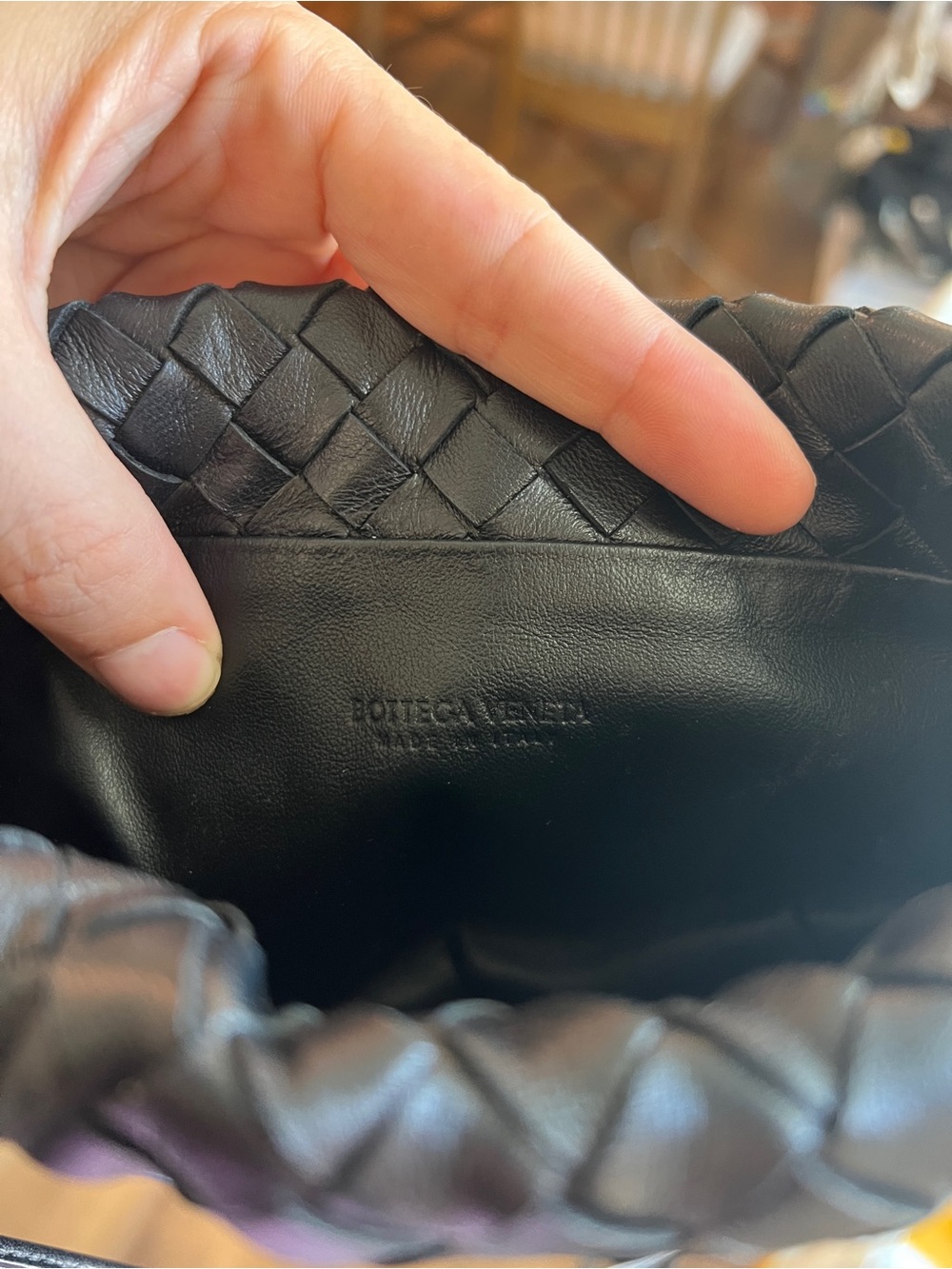 Bottega Veneta Black Woven Half-Moon Shoulder Bag - Picture 5 of 5